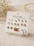 ASIFA FASHION Combo of 9  Stud Earrings for Women - Pearl, Heart, Gold,  Star, Moon, Flower, and Designs