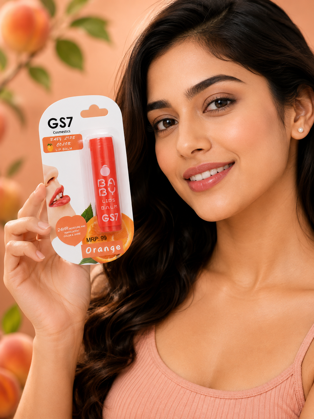 Baby Lips Balm 24 HR Moisture and Translucent colour,Orange