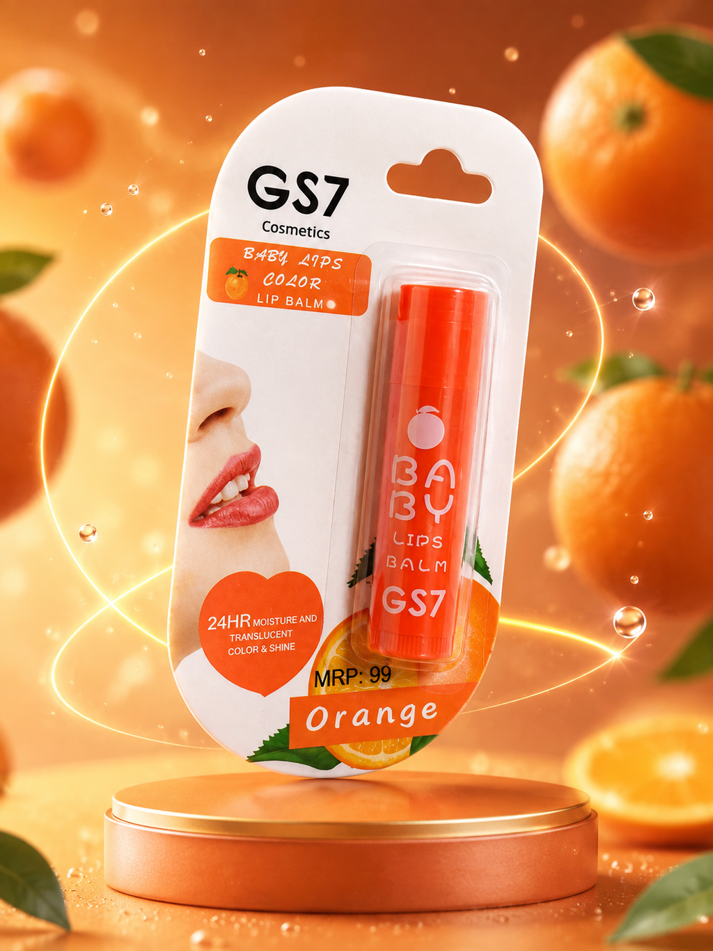 Baby Lips Balm 24 HR Moisture and Translucent colour,Orange